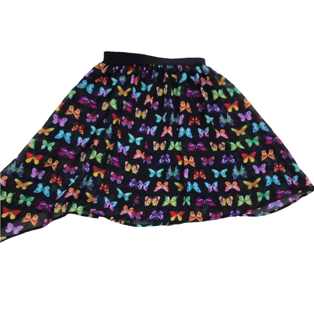 Disney Junior Girl’s Black Butterfly flouncy Mini Skirt Size Large